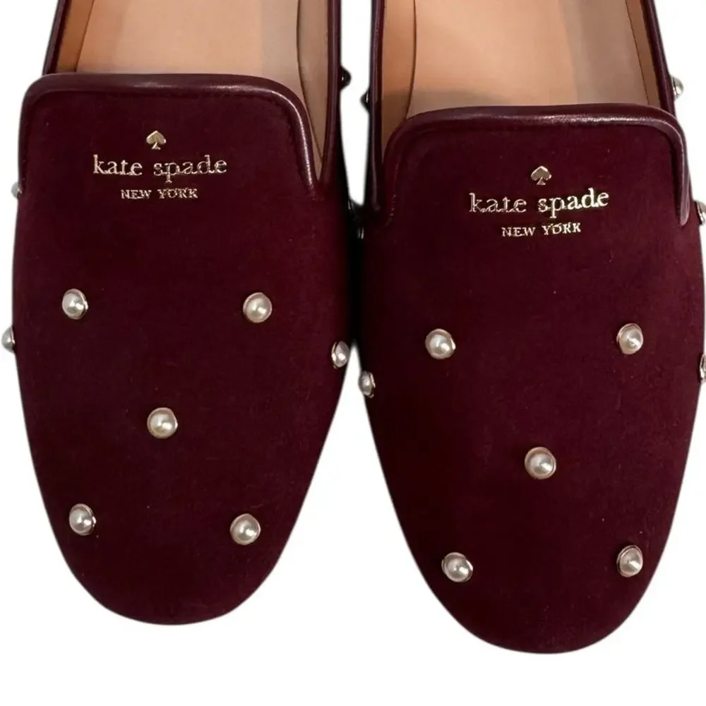 KATE SPADE $249 Claudia Pearl Flats SZ 9.5 NARROW